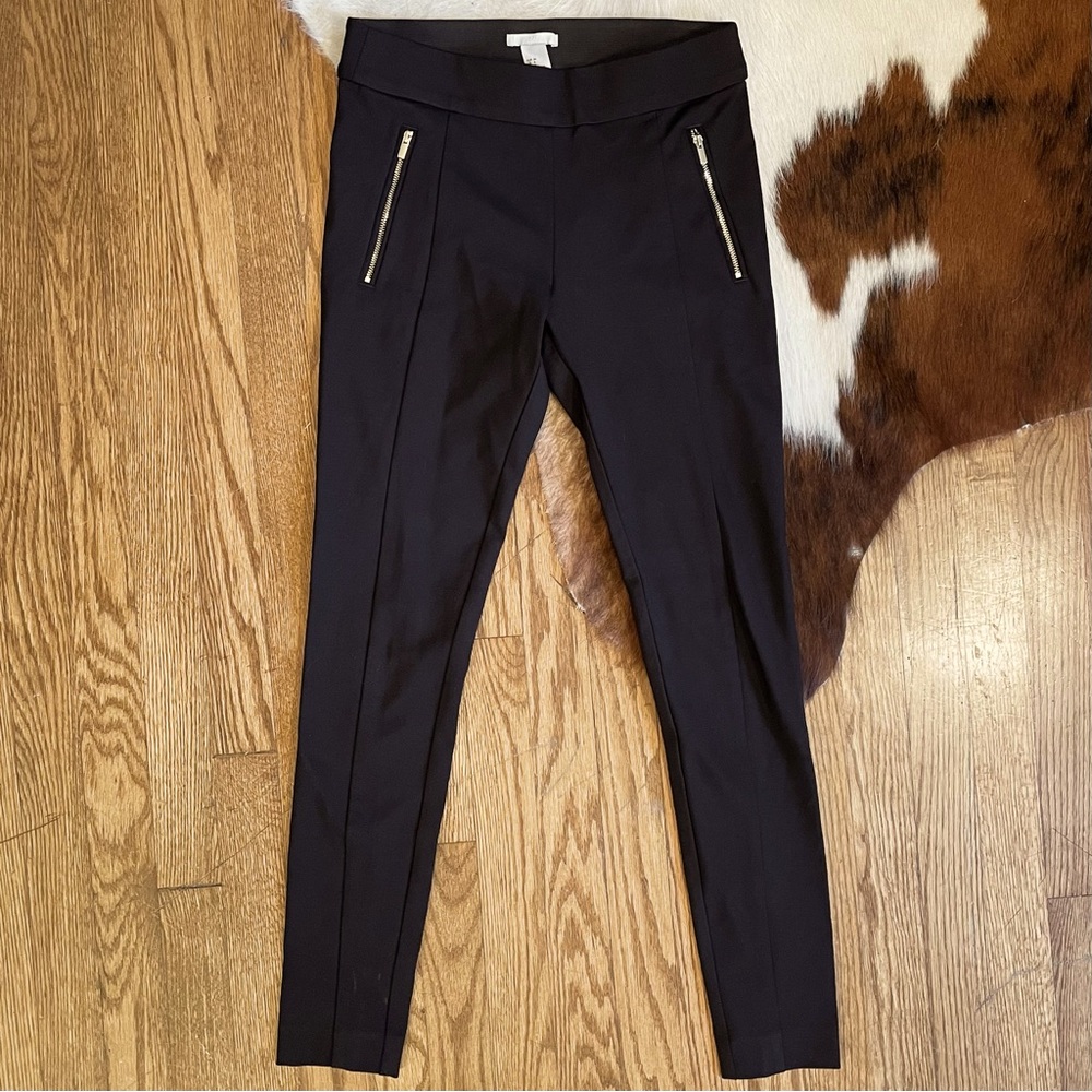 H&M Black Stretch Pull-On Pants / Leggings, Black, Size 6